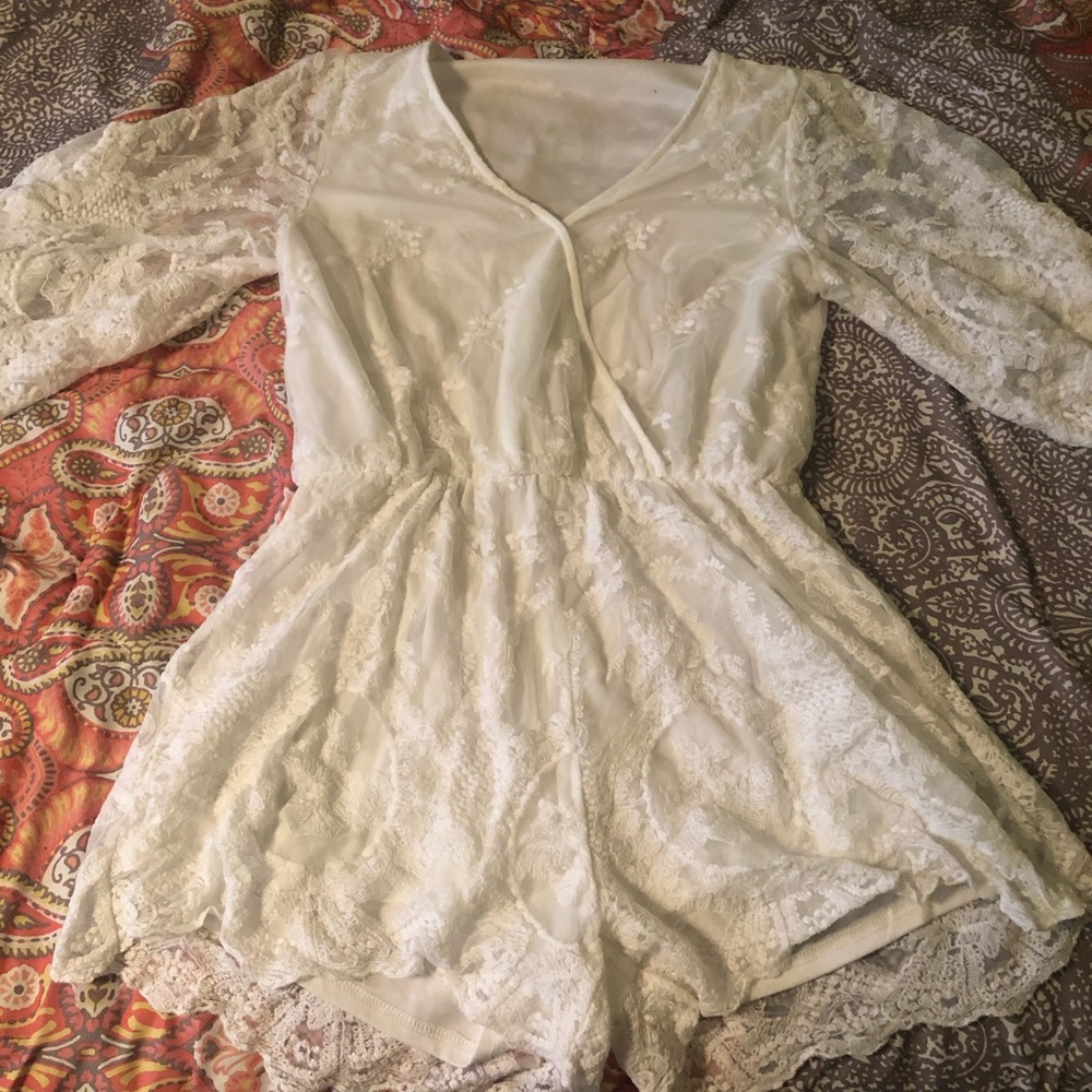 White lace romper